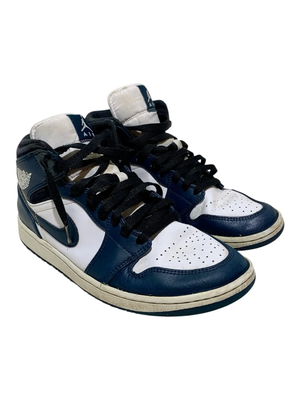 Men’s Air Jordan 1 Mid Armory Navy Sneakers #554724-411 Size 10